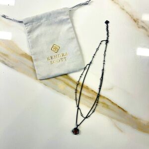 The Kendra Scott Vanessa Double Stand Gunmetal Necklace